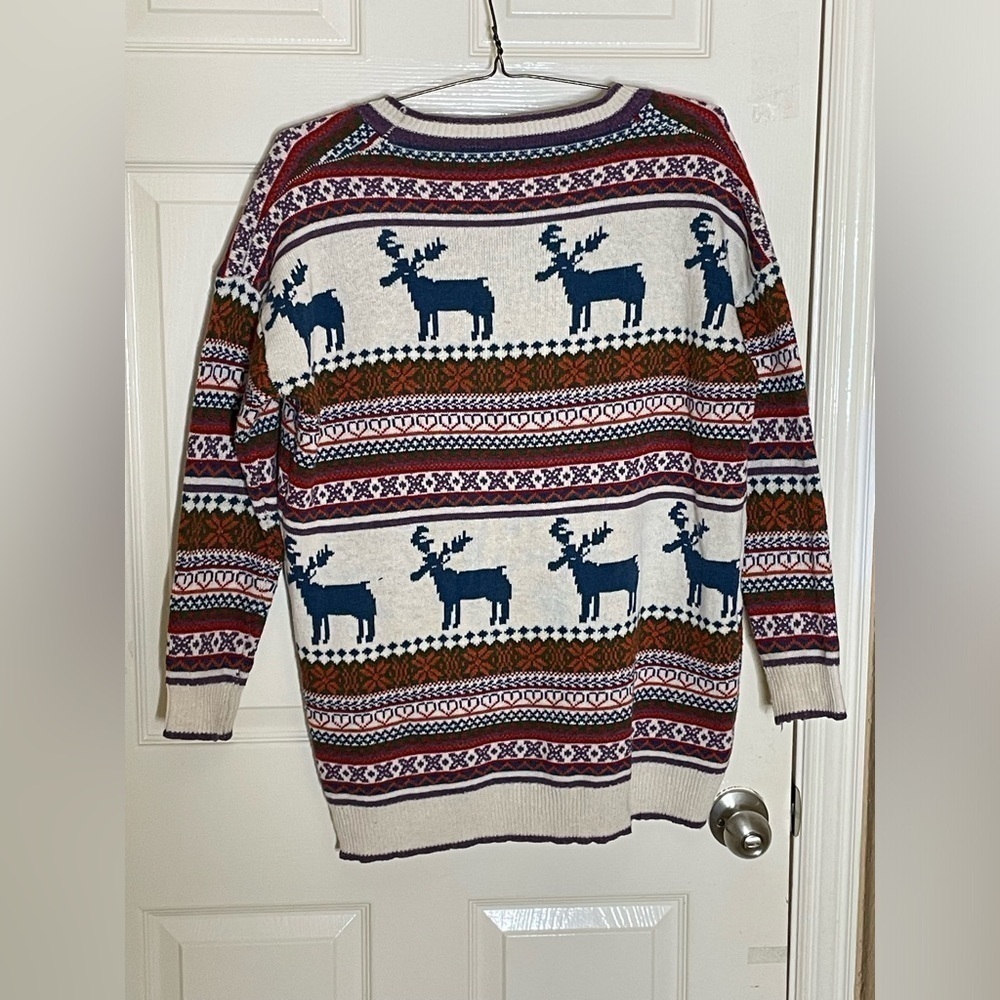 Vogue Of Eden Nordic Reindeer Moose Sweater Size L-XL Womens READ Fair Isle‌‌‌‍‍ - Picture 6 of 8